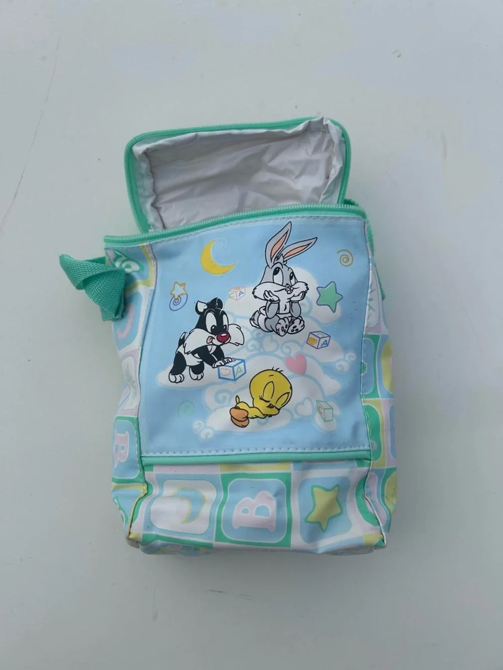 Vintage 2000 Baby Looney Tunes Insulated Lunch Bag Tweety Pastel Y2K Cooler Tote